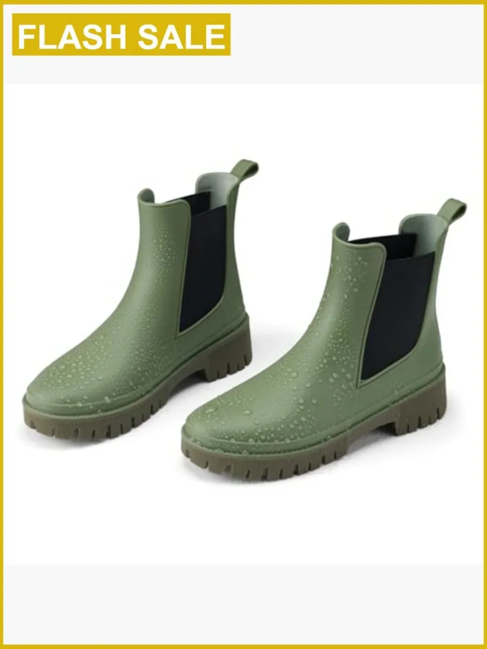Women's Waterproof Chelsea Rain Boots Ankle Garden Shoes Work Farm Boots